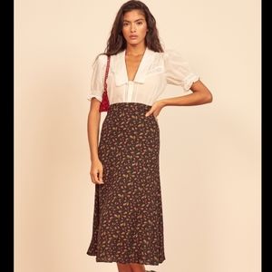 Reformation Bea Skirt in Mina Rose Print NWT 2
